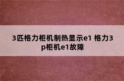 3匹格力柜机制热显示e1 格力3p柜机e1故障